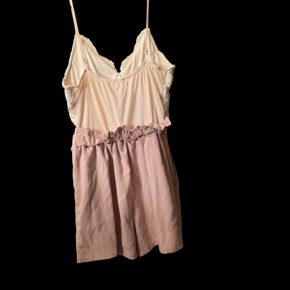 Love Tree High Waist Pink Women's Romper - Picture 2 of 2